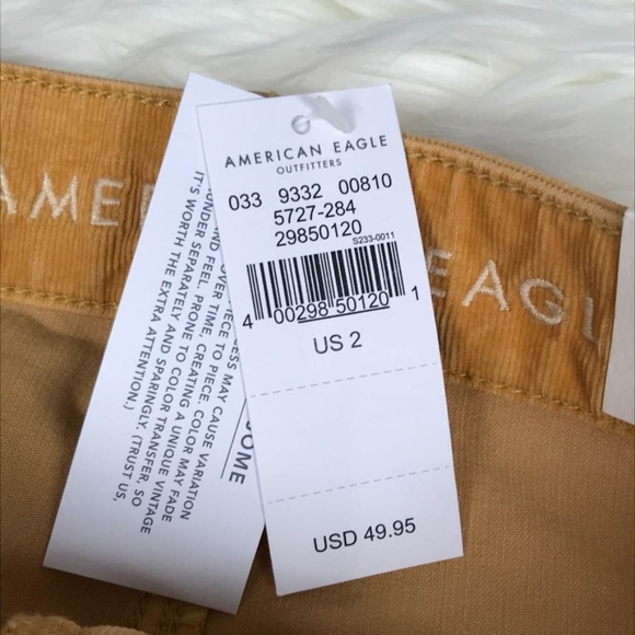 AE High-Waisted A-line Mustard Corduroy Skirt 2 - Picture 4 of 7